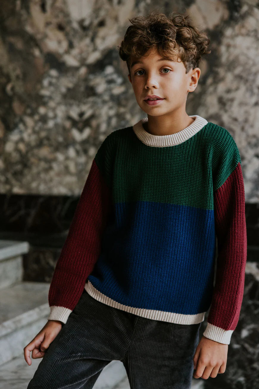 Sweater color block cheap