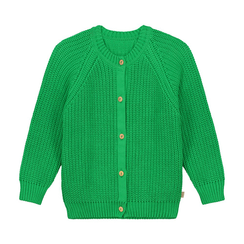 Knitted Raglan Cardigan Apple Green