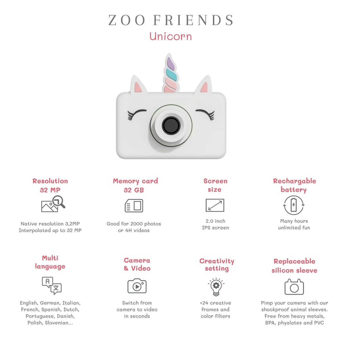 Zoo Friends Digitalkamera Einhorn