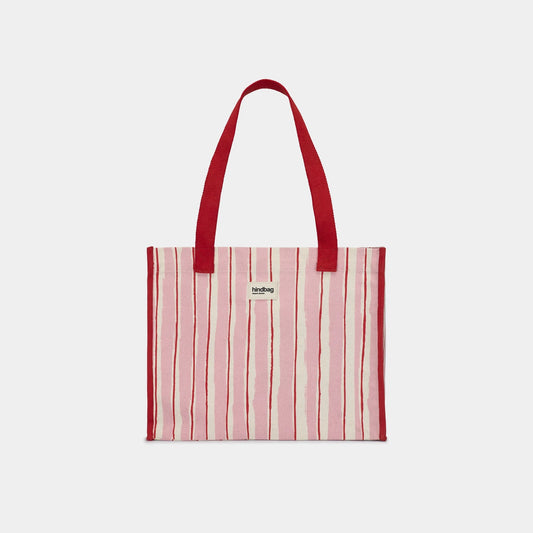 Shopper Claude Streifen Rot & Rosa