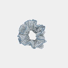 Laden Sie das Bild in den Galerie-Viewer, Rüschen Scrunchie Chouchou Streifen Blau