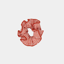 Laden Sie das Bild in den Galerie-Viewer, Rüschen Scrunchie Chouchou Streifen Rot