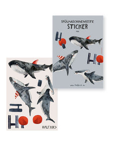 Spülmaschinenfeste Pocket Sticker "Hai"