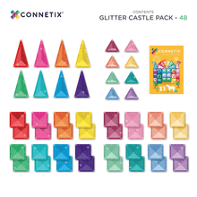 Laden Sie das Bild in den Galerie-Viewer, Magnetische Bausteine Glitter Castle Pack 48 Teile