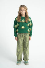 Laden Sie das Bild in den Galerie-Viewer, Jacquard Sweater Green Flowers