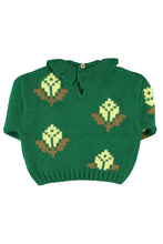 Laden Sie das Bild in den Galerie-Viewer, Jacquard Sweater Green Flowers