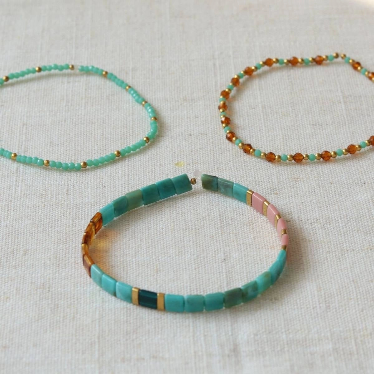 DIY Set Perlenarmbänder Gold