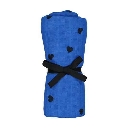 Mini Swaddle Bianca "Greek Blue Heart"