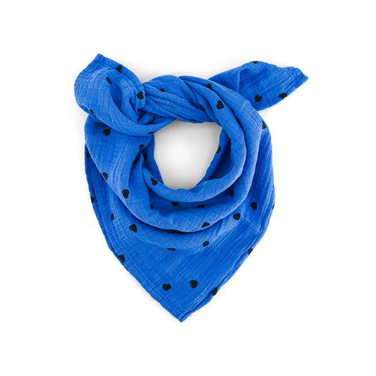 Mini Swaddle Bianca "Greek Blue Heart"