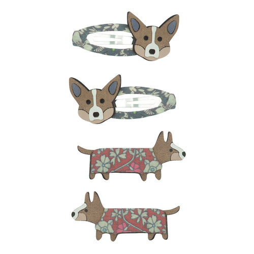 Corgi Haarspangen 4er Set