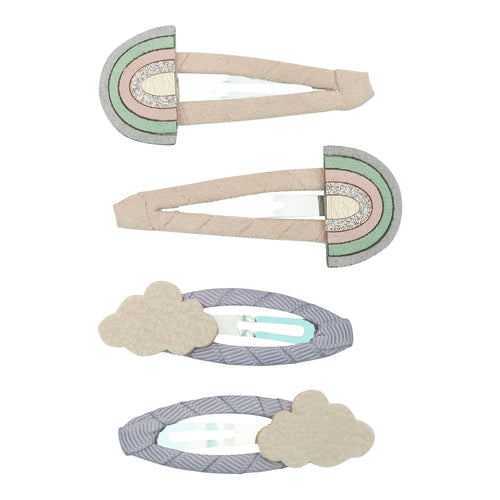 Rainbow & Cloud Haarspangen 4er Set