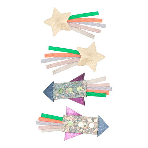 Raketen Haarclipse 4er Set