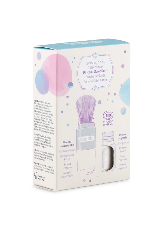 Glitzerpuder & Pinsel Silber