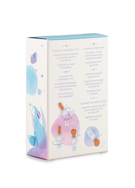 Glitzerpuder & Pinsel Silber