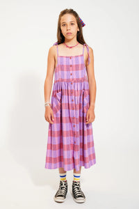 Langes Kleid Lavender Checkered