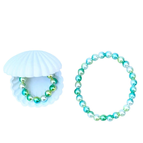 Muschel Perlenschmuck-Set grün