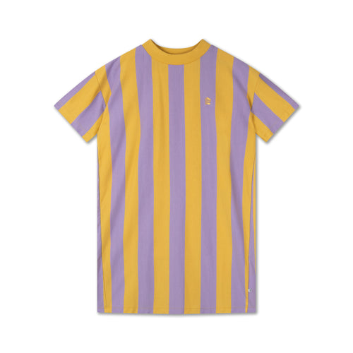 T-Shirt Kleid Golden Violet Block Stripe