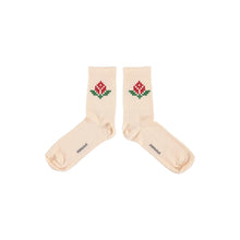 Laden Sie das Bild in den Galerie-Viewer, Socken Light Pink/Red Flower