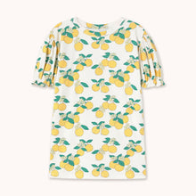 Laden Sie das Bild in den Galerie-Viewer, Oranges Puffärmel Kleid