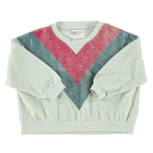 Laden Sie das Bild in den Galerie-Viewer, Sweatshirt Mint Green Multicolor Triangle Print