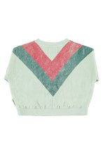 Laden Sie das Bild in den Galerie-Viewer, Sweatshirt Mint Green Multicolor Triangle Print