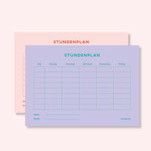 Laden Sie das Bild in den Galerie-Viewer, Stundenplan A5 flieder/rosa