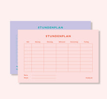 Laden Sie das Bild in den Galerie-Viewer, Stundenplan A5 flieder/rosa