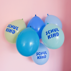 Schulkind Luftballons blau-Mix