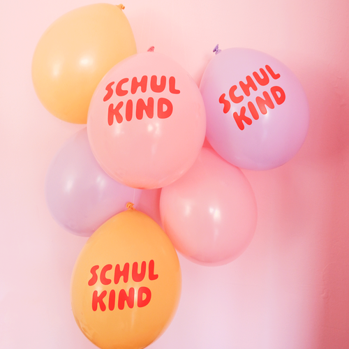 Schulkind Luftballons rosa-Mix