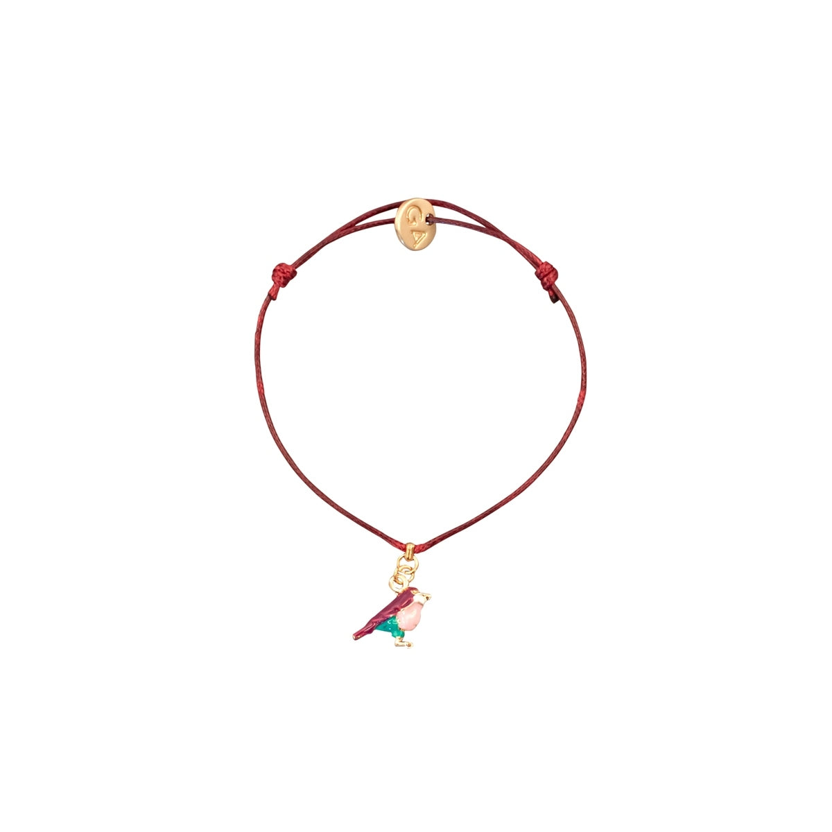 Armband Vogel weinrot