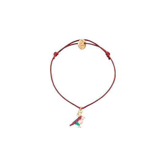 Armband Vogel weinrot