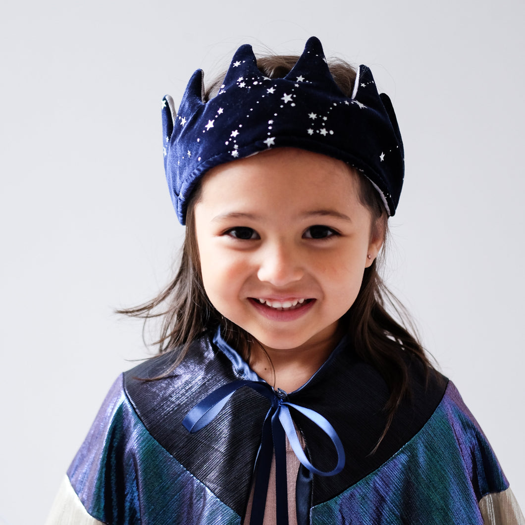 Samt Krone Navy