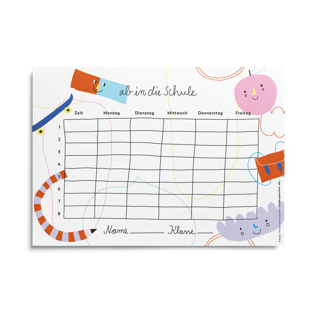 Stundenplan Ab in die Schule