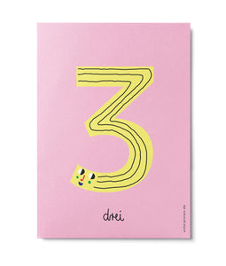 Postkarte "Zahlen 0-9"