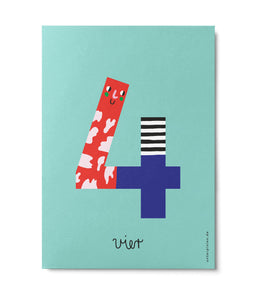 Postkarte "Zahlen 0-9"