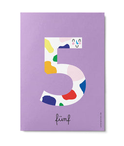 Postkarte "Zahlen 0-9"