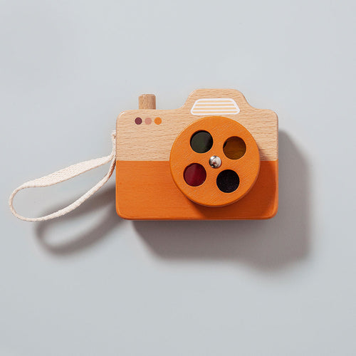 Fotokamera Holz Orange